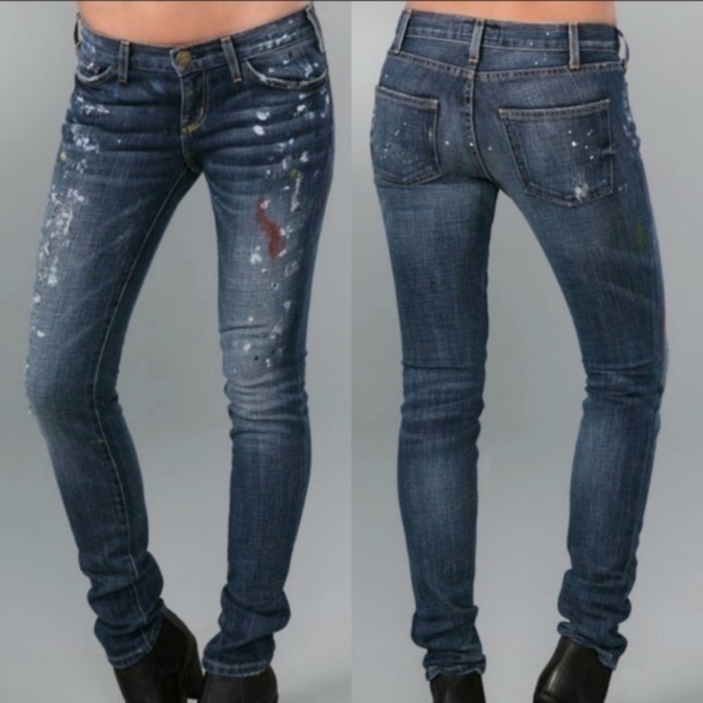 Current/Elliott The Skinny Paint Jeans Size 0/23